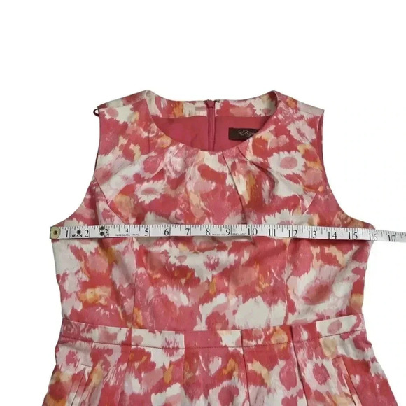 Eliza J Coral Floral Dress Mini Sleeveless Pleated Size 4 - Picture 9 of 11